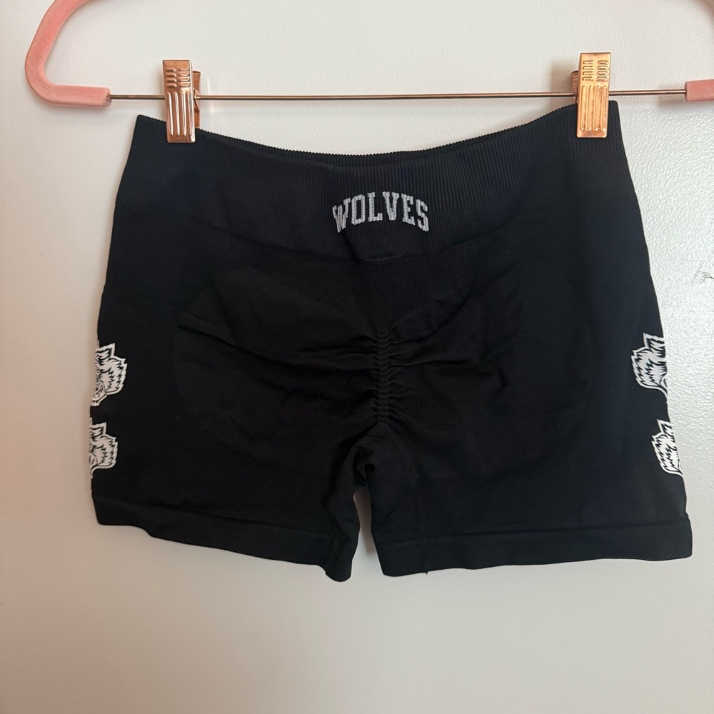 Darc Sport Black Bike Shorts with Wolves Logo